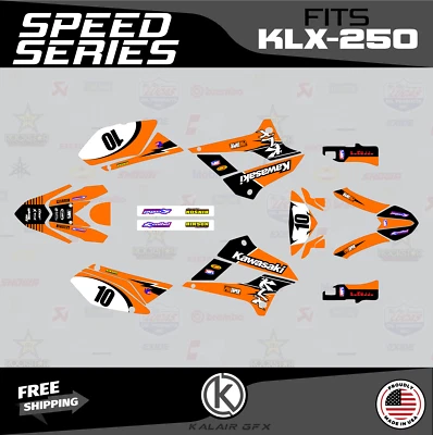 $139.99 • Buy Graphics Kit For Kawasaki KLX250 (2008-2020) KLX 250 Speed-Orange
