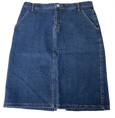 Gap Jeans Womens Size 10 (Actual 30 X21 ) Blue Denim Stretch A-Line Skirt EUC • $24