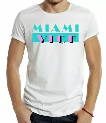 Miami Vice T-shirt Tv Themed Tribute 80s 90s Movie Film Cult 80s Retro Police  • £6.99