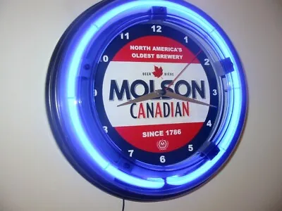 Molson Canada Beer Bar Neon Man Cave Wall Clock Advertising Sign • $99.99