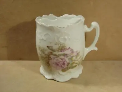Vintage Porcelain Purple Flower Mustache Mug With 3 Holes • $9.95