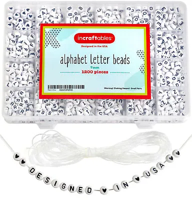 Alphabet Letter Beads 7mm (1200 Pcs) W/ Round Heart Bead For DIY Jewelry Making • $15.95