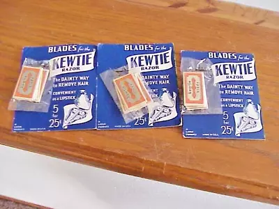 Vtg Lot Of 15 NEW Kewtie Miniature Womens Razor Blades On Store Display Cards • $4.99