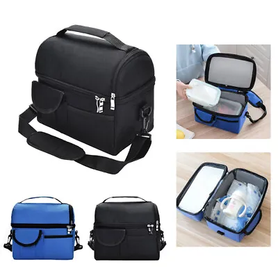 Large Insulated Lunch Bag Adult Kids Men Thermal Cool Hot Food Storage Tote Box • £8.44