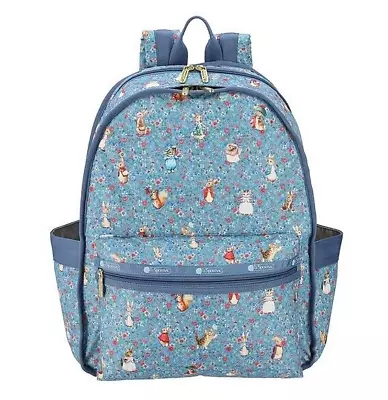 Lesportsac Holiday Floral Peter Rabbit U231 ROUTE  BACKPACK Bag Purse Tote • $119.99