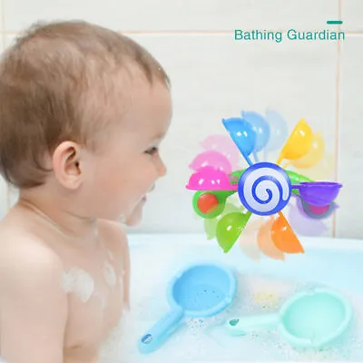 Rainbow Pinwheel Bath Toy Infant Baby Kid Colorful Water Wheel Bathtub Toy Gift- • £5.51