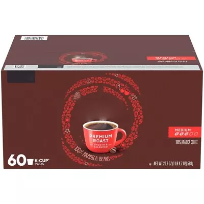 Premium Roast Medium Coffee K-Cup Pods - 60 Count 20.64 Oz Box - Bulk Size • $28.78