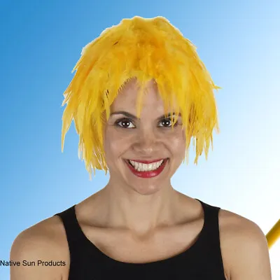 $17.95 • Buy Wig Rooster Hackle Feathers GOLD  Halloween Costume Punk Retro New 
