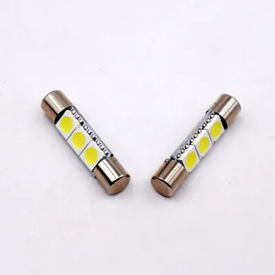 28mm 269 T6.3 Led Xenon White Car Bulbs Sun Visor Vanity Light Lamp Fuse Festoon • £6.29