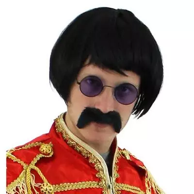 1960's Sergeant Pepper Wig + Tash + Specs Pop Sgt Fancy Dress Costume Accessory • £13.99