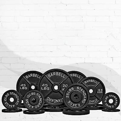 2 Inch Olympic Barbell Plates Solid Cast Iron Weight Plate Home Gym 25/35/45lbs • $34.99