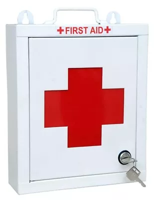 Metal Wall Mounted First Aid Box For School Office/Home ( Size: 10x11.5x3 Inch) • $99.43