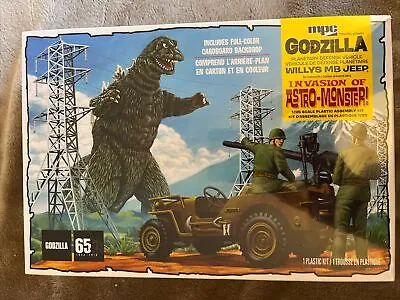 Godzilla Willy’s MB Army Jeep 1:25 Scale Model Kit MPC 882 NEW • $21.79