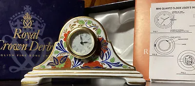 Royal Crown Derby Arita  Rare Miniature Mantle Clock Mint In Box • $95