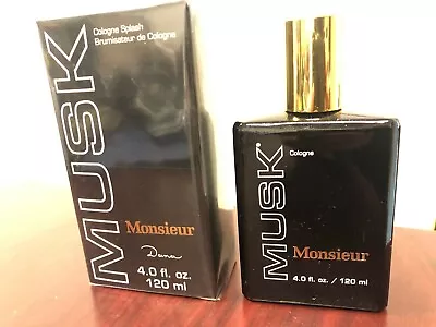 MUSK MONSIEUR FOR MEN By DANA CLASSIC FRAGRANCE 4.0 FL Oz/ 120 ML Cologne Splash • $49.99