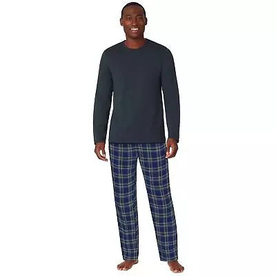 Cuddl Duds Men's Blue Heather Plaid Pajama Set Size Large • $29.58