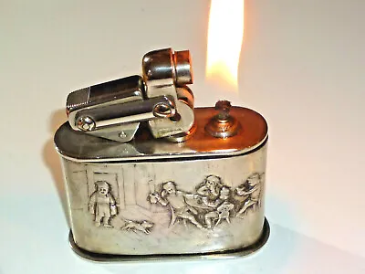 Kw (Karl Wieden) Semi-Automatic Table Lighter W.800 Silver Case & Relief - Rare • $504.26