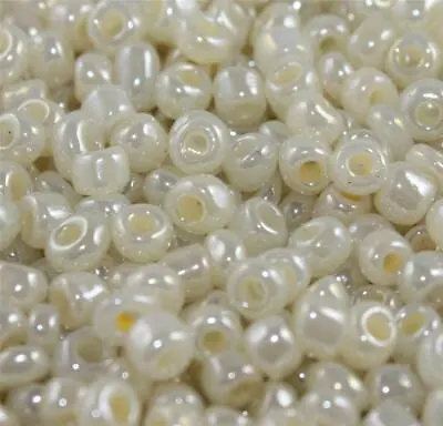 £2.79 • Buy 50g PEARL GLASS CEYLON SEED BEADS 11/0~2mm 8/0~3mm 6/0~4mm 16 COLOUR CHOICE
