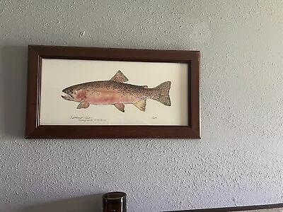 Eileen Klatt Signed Print CUTTHROAT TROUT Wood Framed Fishing Art • $39.80