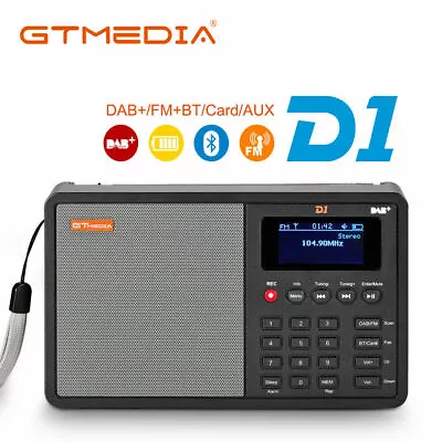 $52.99 • Buy Digital DAB+ & FM Alarm Clock Stereo Radio Bluetooth SD USB AUX Input 3.5mm Jack