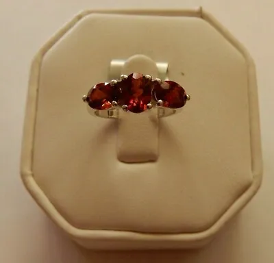 £58.27 • Buy Size 6 Genuine Madeira Citrine Three Stone 925 Sterling Silver Ring 2.09cts