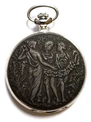 Vintage Molnija Russian 3 Graces Wind Up  Pocket Watch Runs Great 3602;18Jewels • $139.95