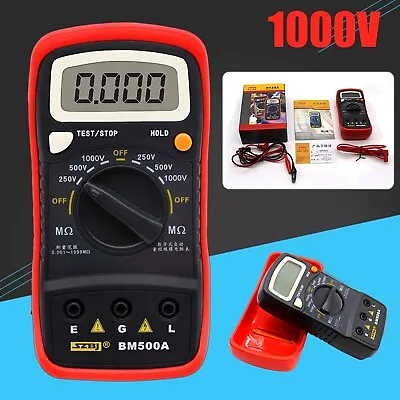 Resistance Tester BM500A 1000V 1999M Digital Insulation Meter Megohmmeter Megger • $23.23