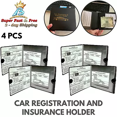 Auto Registration Insurance Card Holder For Documents Licence Car ID Case Wallet • $15.75