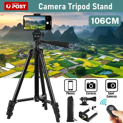 $12.55 • Buy Professional Camera Tripod Stand Mount Remote + Phone Holder For IPhone Samsung
