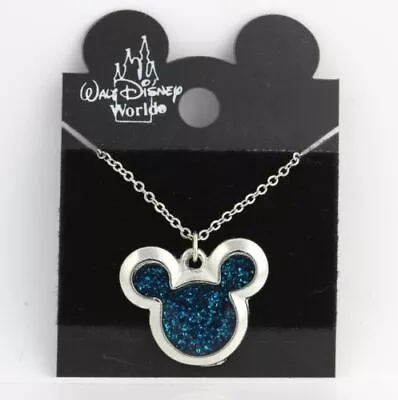 NEW Disney Necklace & Pendant Set - Silver Toned Blue Mickey Mouse Women's 18  • $7.99