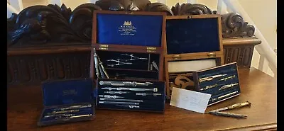 3 Victorian Mathematical Instrument Sets WH HARLING LONDON • £99