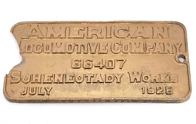 1925 American Locomotive Company Schenectady Works Railroad Boiler Plate 66407 • £361.66