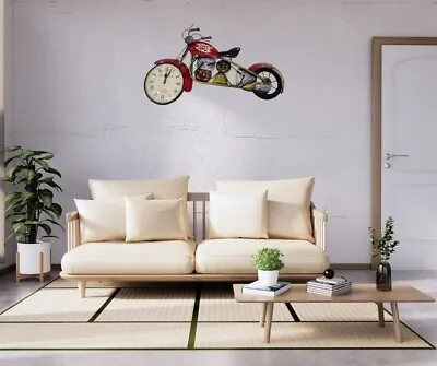 Gifting Item Designer Bike Wall Clock Iron Clock For Home Decor • $64.39