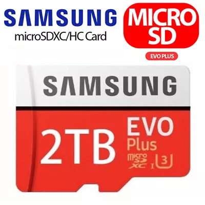 Samsung Evo Plus 2TB Micro SD Card SDXC C10 U3 4K HD TF Memory Card Camera Tab • £12.99