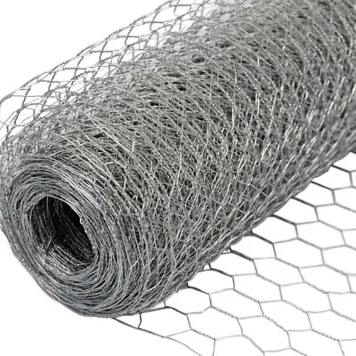 £14.99 • Buy Chicken Wire Mesh Fencing Galvansised Wire Netting  5m 10m 25m Roll 13-50mm Mesh