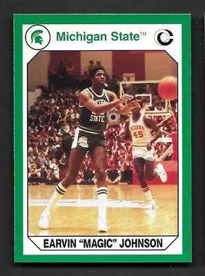 1990-91 Michigan State Collegiate Collection 200 #131 Magic Johnson Lakers HOF • $1