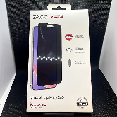 $19.98 • Buy ZAGG InvisibleShield Glass Elite Privacy 360 Screen Protector IPhone 14 Pro Max