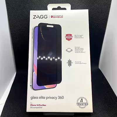 $19.98 • Buy ZAGG InvisibleShield Glass Elite Privacy 360 Screen Protector IPhone 14 Pro Max