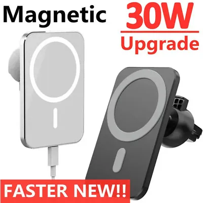 Upgraded 30W Magnetic Wireless Car Charger Vent Mount Fast Charging Phone Holder • $20