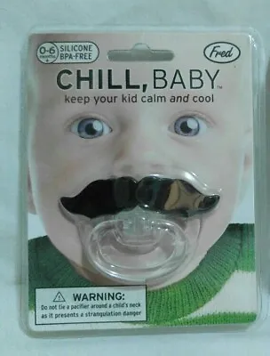 Mustache Pacifier By Fred  Chill Baby  0-6+ Months Silicone. BPA-Free. NEW • $5