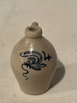 Miniature Stoneware Jug With Cobalt Design Dollhouse CNC - 1 1/4th” Tall • $39.99