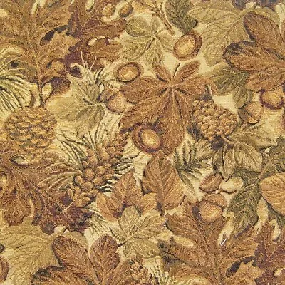 Upholstery Fabric Mountain Lodge Cabin Rustic Leaf Acorn Pinecones Furniture • $32.95