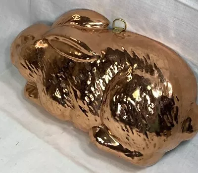 Vtg Copper Bunny Rabbit Mold For Cake Jello Candy Display 3 - D Textured Decor • $22.95