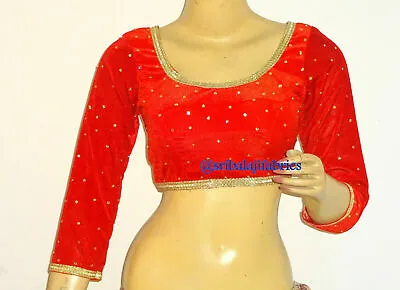 Designer Saree BlouseReadymade Sari BlouseVelvet Party Wear 3/4 Sleeves Blouse • £13.19