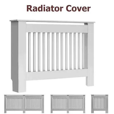 Radiator Cover Traditional Wood Grill Cabinet Shelf White Modern Furniture MDF • £33.14