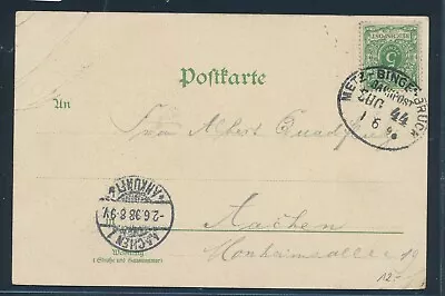 57959) Railway Post Oval Stamp Metz - Bingerbrück Train 44 Post Office 1898 • £4.14