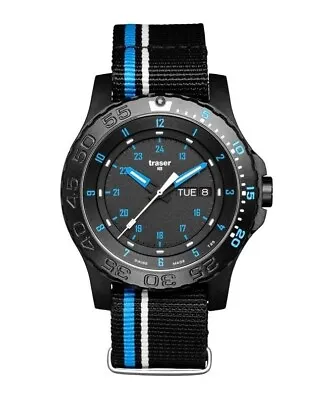 £450 • Buy Traser P66 Blue Infinity TEXTILE Strap Mens Quartz Watch