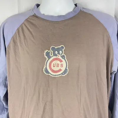 Chicago Cubs Moonlight Graham  Throwback Cute Mascot Logo Long T-Shirt XL/ L Fit • $27.95