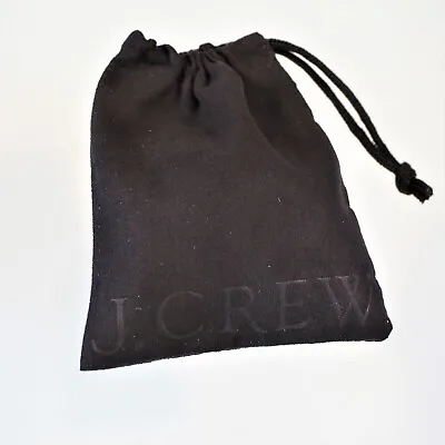 J Crew Drawstring Pouch Jewelry Dust Bag Black Sueded Fabric 4.75 X 4 In • $11.99