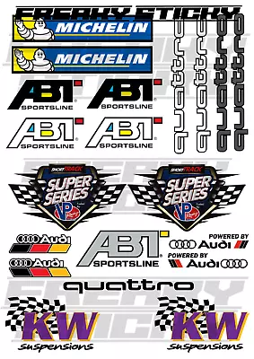 Motorsport Stickers Audi TOYO Skoda ABT Supercars Turbo Quattro MOTUL BMW Decals • $15